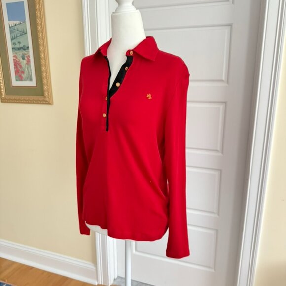 Ralph Lauren Long Sleeve Red Polo - Picture 3 of 7